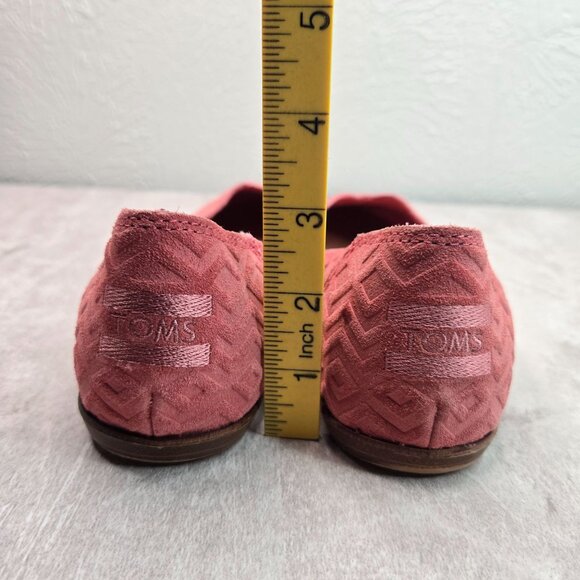 Toms Jutti Ballet Flats Coral Suede Pointed Toe Comfort Ballerina Shoes Size 8 - Picture 4 of 10